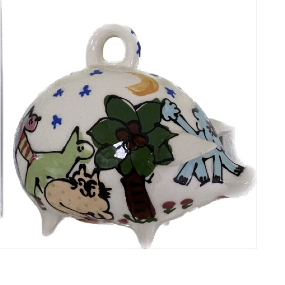 Ceramic Colorful Animal Themed Piggy Bank by Artist Sterling Personalized Lauren